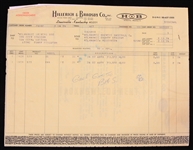 1974 Felipe Alou Milwaukee Brewers Bat Order Acknowledgment 