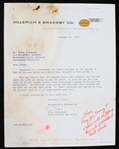 1974 Tommy Ferguson Milwaukee Brewers Past Due Letter for Bat Order
