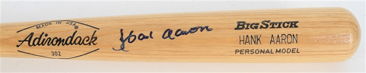 1970s Hank Aaron Atlanta Braves Signed Adirondack Bat (JSA)