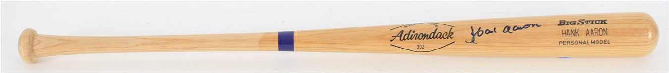 1970's Hank Aaron Atlanta Braves Signed Adirondack Bat (JSA)