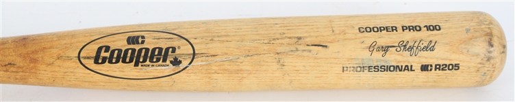 1990-91 Gary Sheffield / Greg Vaughn Milwaukee Brewers Cooper Professional Model Game Used Bat (MEARS LOA)