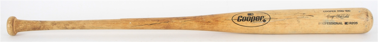 1990-91 Gary Sheffield / Greg Vaughn Milwaukee Brewers Cooper Professional Model Game Used Bat (MEARS LOA)