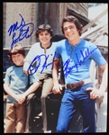 1969-1974 Mike Lookinland Christopher Knight and Barry Williams Brady Bunch Autographed 8"x10" Color Photo (JSA)