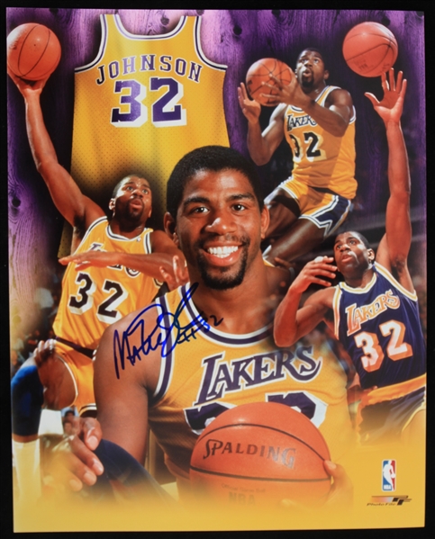 1979-1991, 1996 Ervin "Magic" Johnson Los Angeles Lakers Autographed 8"x10" Color Photo (JSA)