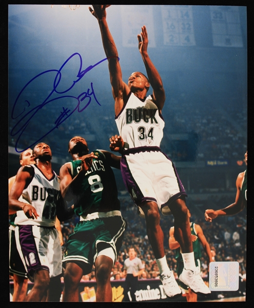 1996-2003 Ray Allen Milwaukee Bucks Autographed 8"x10" Color Photo (JSA)