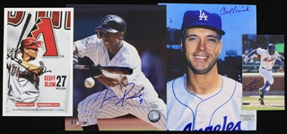 1961-2022 Carl Warwick Los Angeles Dodgers Sean Doolittle Oakland Athletics Kevin Youkilis Boston Red Sox Justin Upton Arizona Diamondbacks and More Autographed 8x10 Color Photos (Lot of 9)