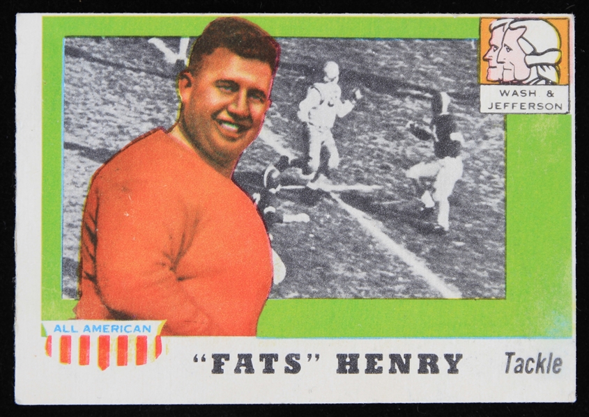 1955 "Fats" Henry Washington and Jefferson College Topps All American Trading Card #100