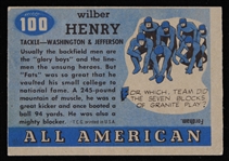1955 Fats Henry Washington and Jefferson College Topps All American Trading Card #100