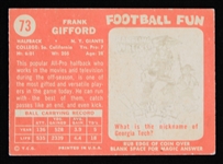 1958 Frank Gifford New York Giants Topps Trading Card #73