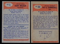 1952 Doak Walker Detroit Lions #1 and Pat Summerall Chicago Cardinals #52 Bowman Trading Cards (Lot of 2)