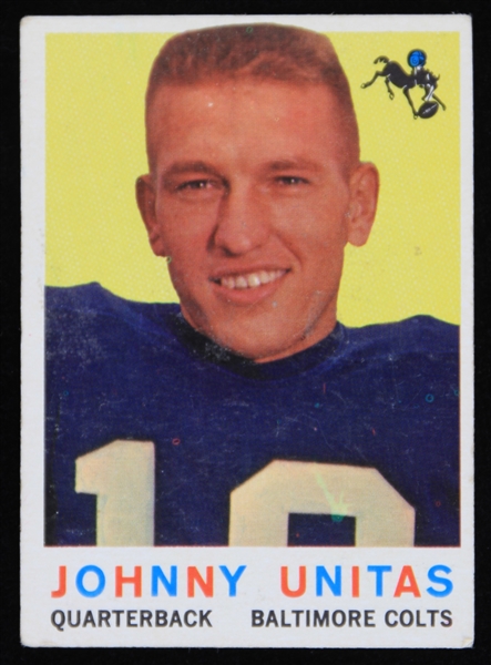 1959 Johnny Unitas Baltimore Colts Topps Trading Card #1