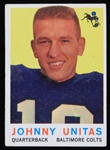 1959 Johnny Unitas Baltimore Colts Topps Trading Card #1