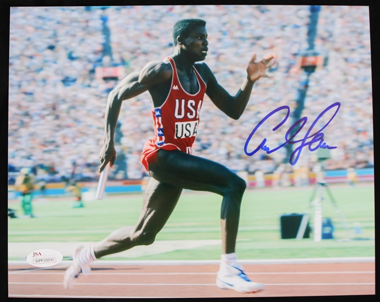 1979-1993 Carl Lewis USA Track and Field Athlete Signed 8"x10" Color Photo *JSA*