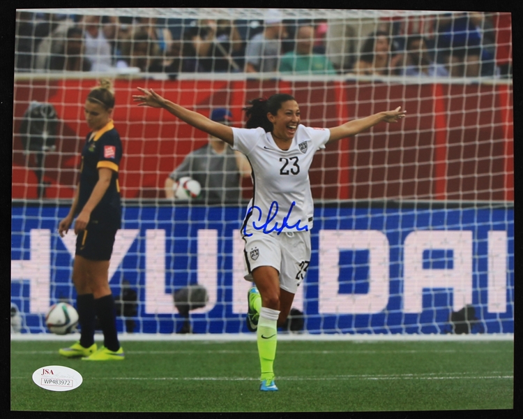 2012-Current Christen Press USNWT Soccer Player Autographed 8"x10" Color Photo *JSA* 