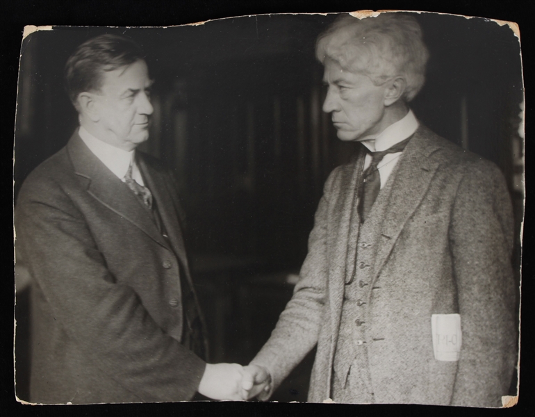 1920s Kenesaw Mountain Landis Shaking Hands 8"x10" B& W Sporting News Photo
