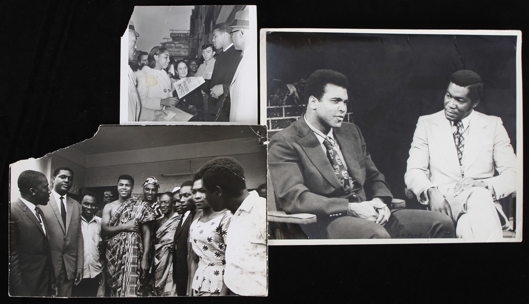 1960s Muhammad Ali 4"x6" 6"x10" and 8"x10" B&W Photos (Lot of 3)