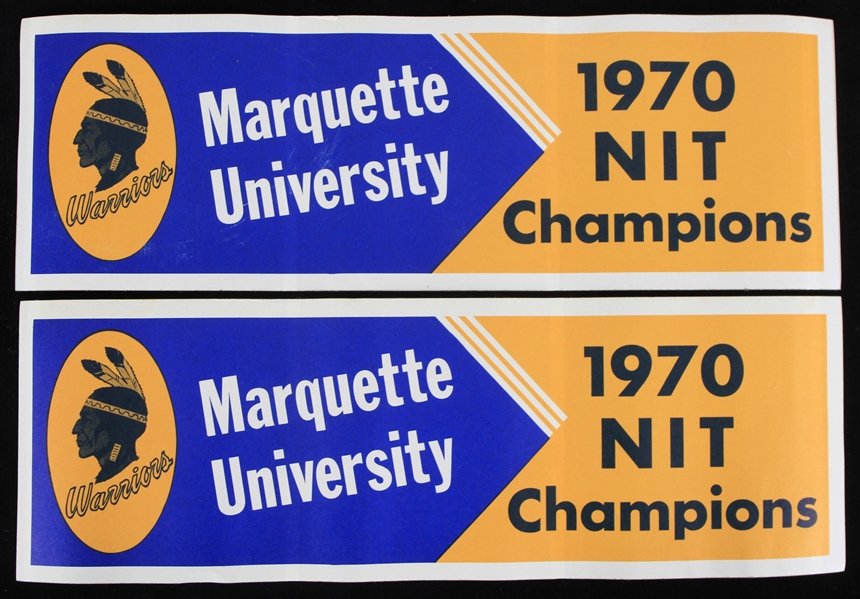 1970 Marquette University 4"x12" Decals (Lot of 2)