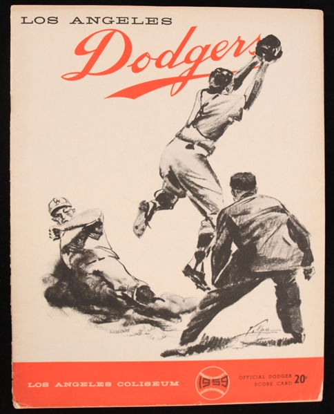 1959 Los Angeles Dodgers Game Program "Rare Program from two-game NL Playoff vs. Milwaukee Braves"