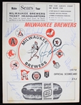 1970 Gene Brabender Milwaukee Brewers and Rollie Fingers Oakland Athletics and More Signed Scorecard (JSA)