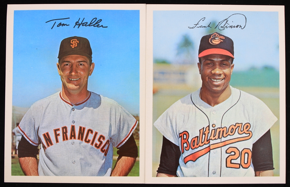 1966-1967 Frank Robinson Baltimore Orioles and Tom Haller San Francisco Giants Autographed 5"x7" Player Photos (JSA)