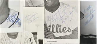 1960's-1990's Ruben Amaro Philadelphia Phillies and More Autographed 8x10 B&W Photos (Lot of 12) (JSA)