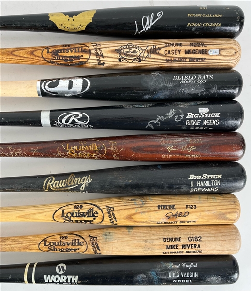 1990s-2000s Milwaukee Brewers  Professional Model Game Used Bat Collection - Lot of 9 w/ Rickie Weeks Signed, Yovanni Gallardo Signed & More (MEARS LOA/JSA)
