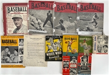 1927-71 Baseball Publication Collection -  Lot of 12 w/ Baseball Magazines, Spalding Guide, Mickey Vernon Singed Whos Who in Baseball & More (JSA)
