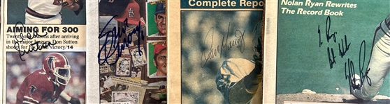 1970's-80's Baseball & Football Signed Sporting News Collection - Lot of 15 w/ Nolan Ryan, Rickey Henderson, Cal Ripken Jr., Dan Marino & More (JSA)