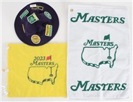 2020s Masters Golf Tournament Augusta National Golf Club Memorabilia - Lot of 3 w/ Pin Flag, Towel & Floppy Hat