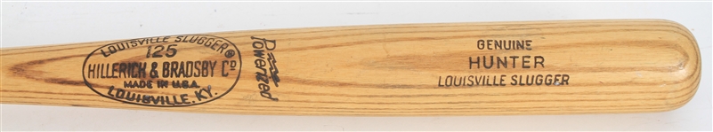 1967 Jim Catfish Hunter Kansas City Athletics H&B Louisville Slugger Professional Model Game Used Bat (MEARS A10)