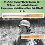 1967 Jim "Catfish" Hunter Kansas City Athletics H&B Louisville Slugger Professional Model Game Used Bat (MEARS A10)
