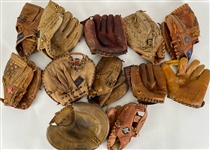 1940's-80's Player Endorsed Store Model Baseball Mitt Collection - Lot of 24 w/ Stan Musial, Ozzie Smith, Bob Gibson. Ted Simmons & More