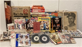 1940s-present Baseball Collector Plates, Newspapers, (7) Sport Night Programs w/ some autographs, Programs & more (Lot of 150+)