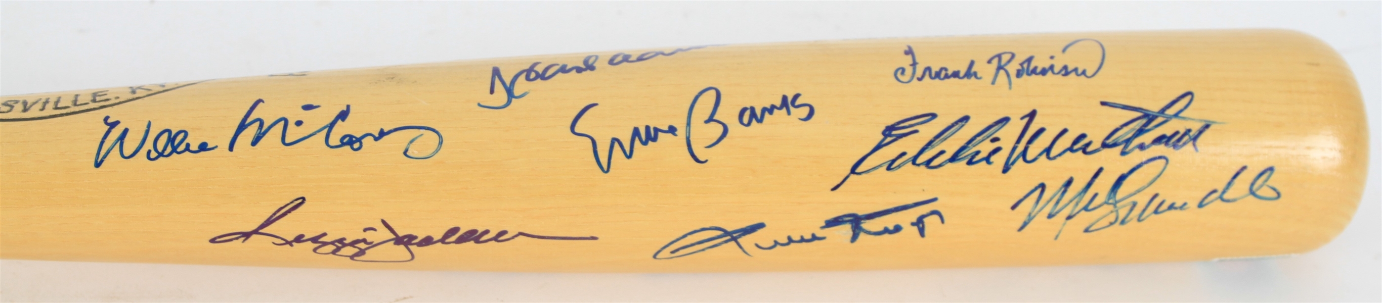 1989 500 Home Run Club Multi Signed Louisville Slugger Bat w/ 12 Signatures Including Ted Willims, Mickey Mantle, Willie Mays, Hank Aaron & More (JSA)