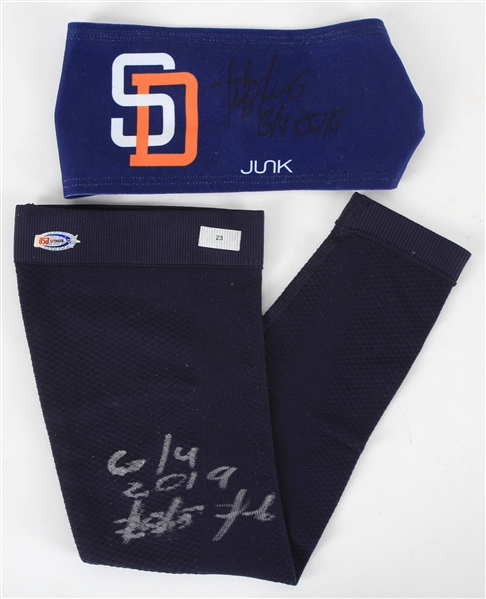 2019 Fernando Tatis Jr. San Diego Padres Signed Game Worn Arm Sleeve & Headband (MEARS LOA/JSA)