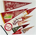 1940's-80's St. Louis Cardinals Pennant Collection - Lot of 28 w/ 10 Full Size