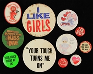 1960s-80s Romantic Pinback Button Collection - Lot of 11