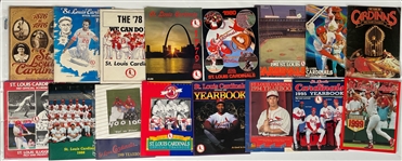 1951-2023 St. Louis Cardinals Yearbook Collection - Lot of 59