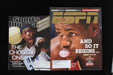 2002-03 LeBron James Cleveland Cavaliers Magazine Collection - Lot of 2 w/ First Sports Illustrated Cover Issue