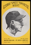 1952 George "Specs" Toporcer Night Rochester Red Wing Stadium Exhibition Game Program