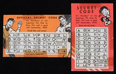1948-49 Superman-Tim Club Membership Cards - Lot of 2 