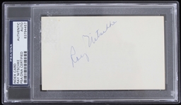 1980s Ray Nitschke Green Bay Packers Signed Index Card (PSA/DNA Slabbed)