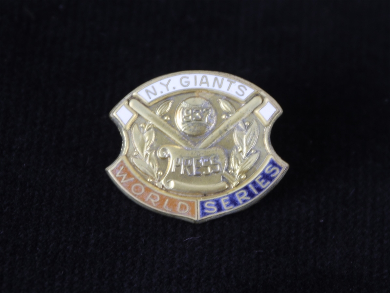 1937 New York Giants World Series Press Pin