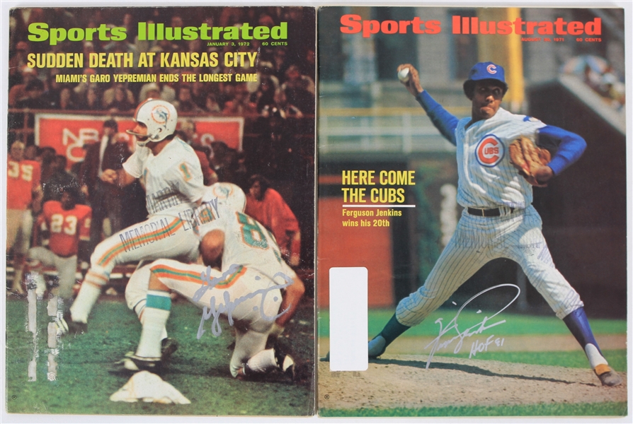 1971-72 Fergie Jenkins Garo Yepremian Signed Sports Illustrated Magazines - Lot of 2 (JSA)