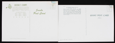 1955-57 Milwaukee Braves Milwaukee County Stadium Jumbo Postcards - Lot of 2 