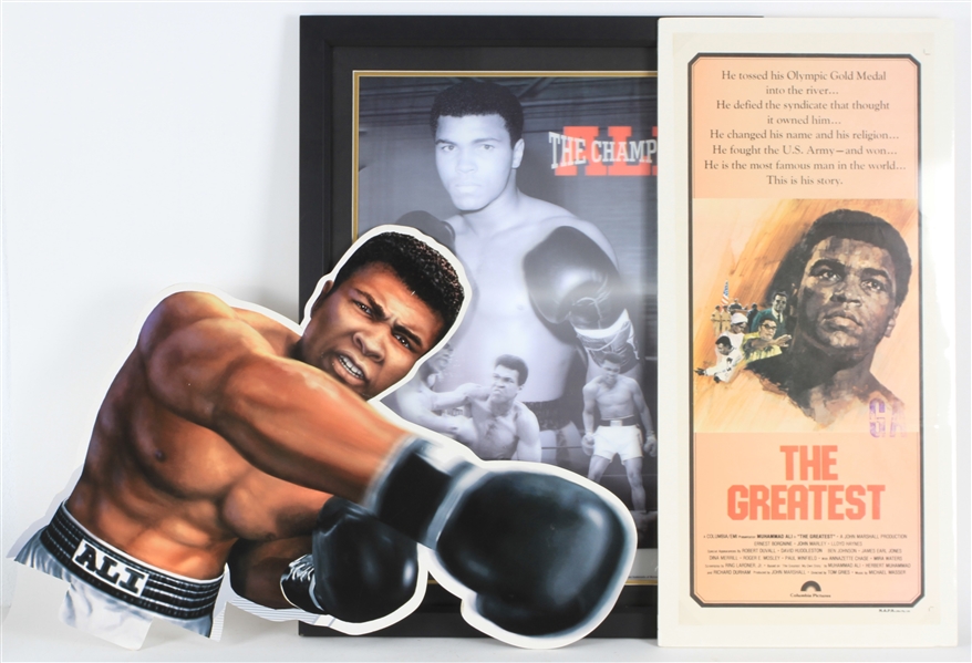 1960s-2000s Muhammad Ali World Heavyweight Champion Display & Publication Collection - Lot of 12 w/ Framed Items, Movie Poster, Lithograph & More