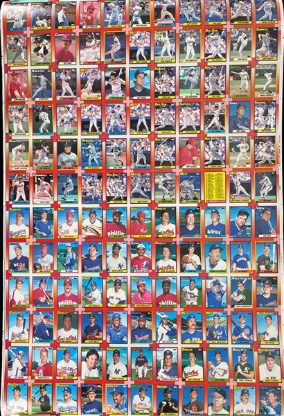 1990-92 Topps Baseball & Green Bay Packers Football Uncut Trading Cards Sheets - Lot of 3 Sheets w/ 304 Total Cards