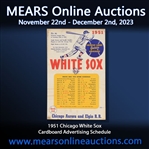 1951 Chicago White Sox Comiskey Park 13.5" x 21" Home Schedule Broadside