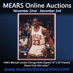 1990s Michael Jordan Chicago Bulls Signed 16" x 20" Framed Photo *Full JSA Letter*