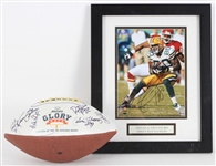1985 Chicago Bears Multi Signed All State Glory Days Commemorative Football + 13" x 16" Framed Donald Driver Signed Photo Display (JSA)
